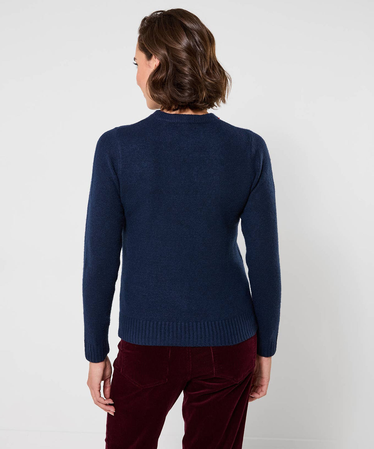 Trixie Embroidered Sausage Dog Jumper: Navy / 66% Polyester, 26% Acrylic, 4% Wool, 3% Elastane, 1% Polyamide / 12