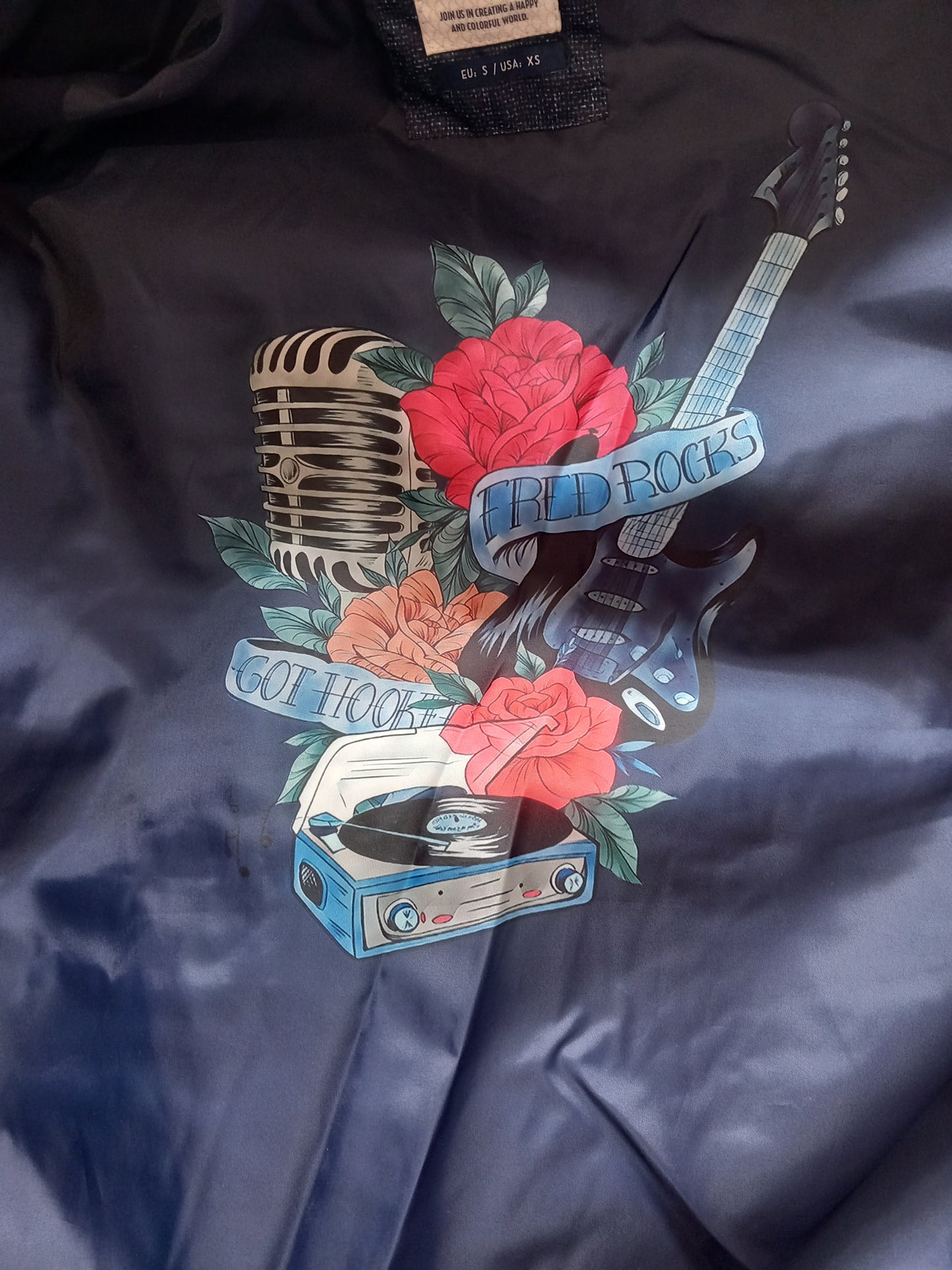 A fish named fred tattoo puffer jacket includes UK postage £215 now £99 sale