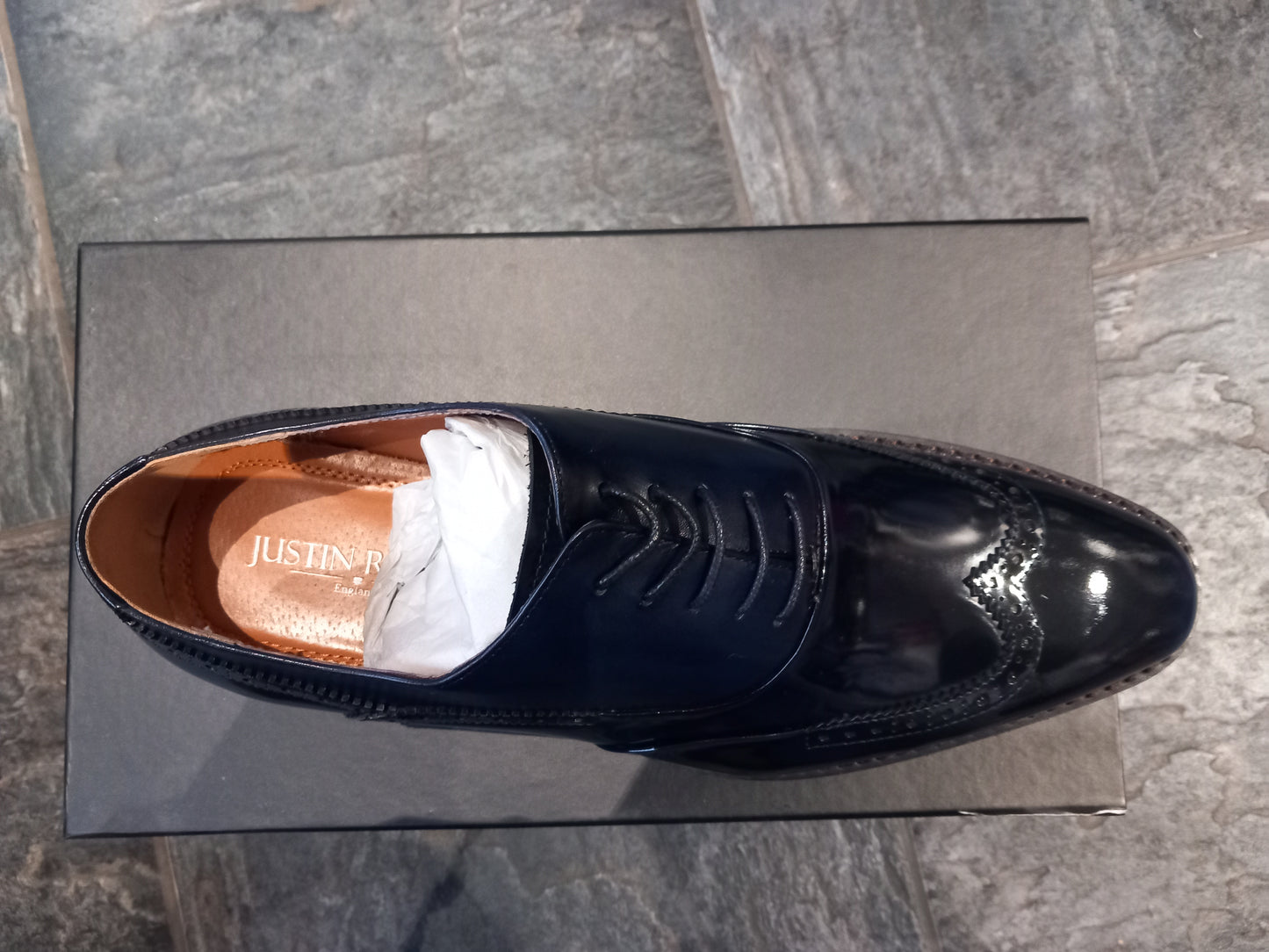 Justin Reess gents discounted Harry blue gents footwear new in £89.99