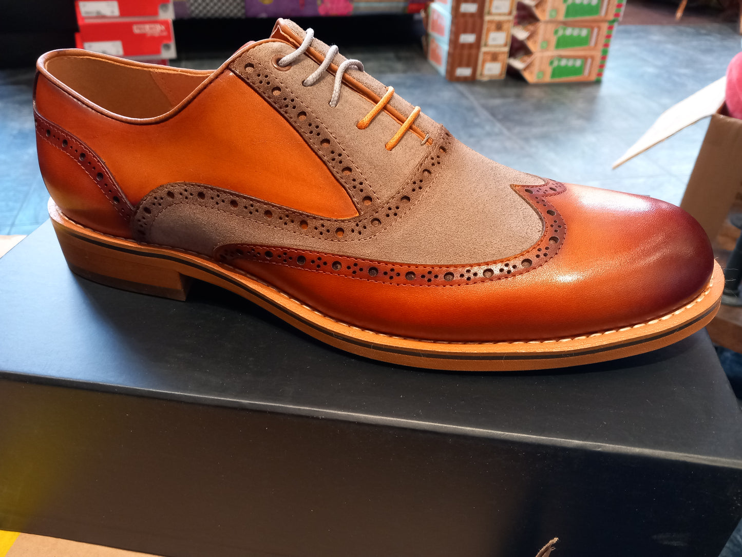 Justin Reess gents discounted Santiago brown/grey gents footwear new in Uk12 £89.99