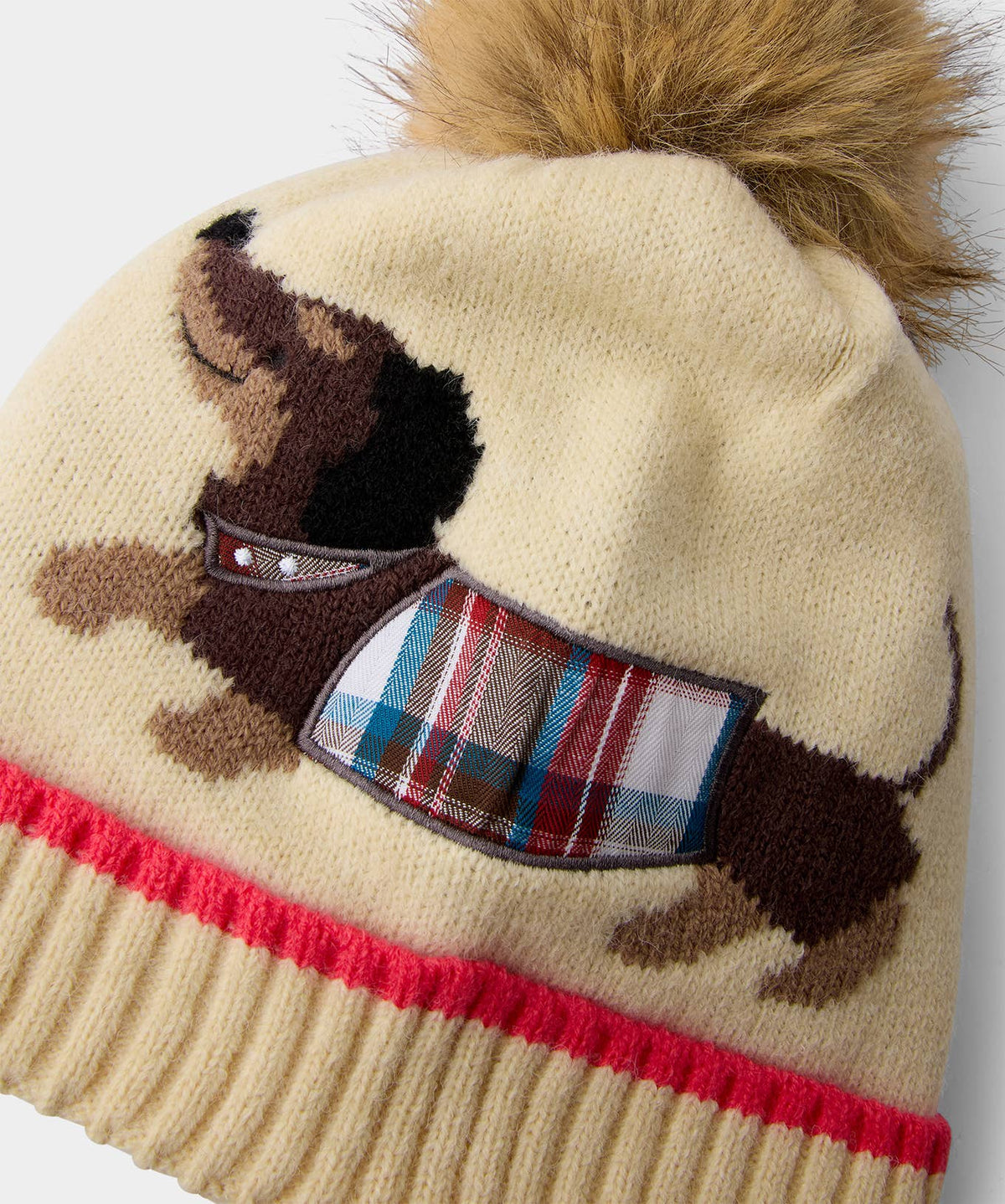 Joe browns Checked Out Sausage Hat: Cream / 43% Acrylic, 31% Polyester, 26% Nylon / One Size