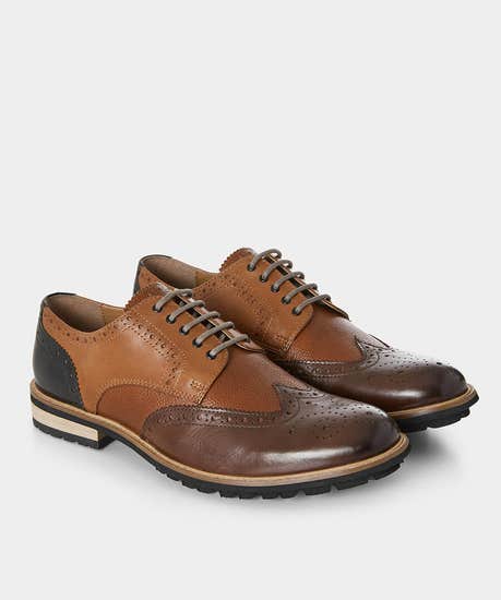 Joe Brown Gents discounted Savile mixed leather brogues £75 uk 7,12 now £45 sale