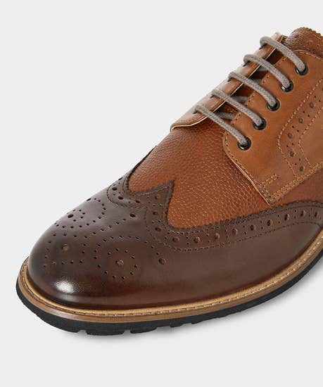 Joe Brown Gents discounted Savile mixed leather brogues £75 uk 7,12 now £45 sale