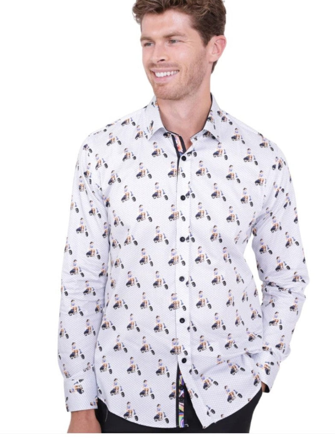Oscar Banks Gents Shirts with scooter image £30 size 4xl sale