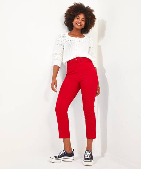 Joe browns ladies 2024 collection marbling capri pants red £45 uk 10