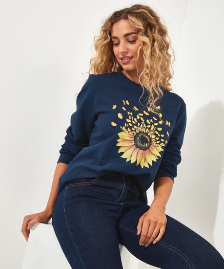 Joe browns ladies 2024 collection scattered sunflower Sweater free uk postage £49.99
