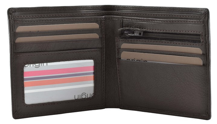 Mala Origin Slim Wallet with Zipped Coin Pocket - RFID brown