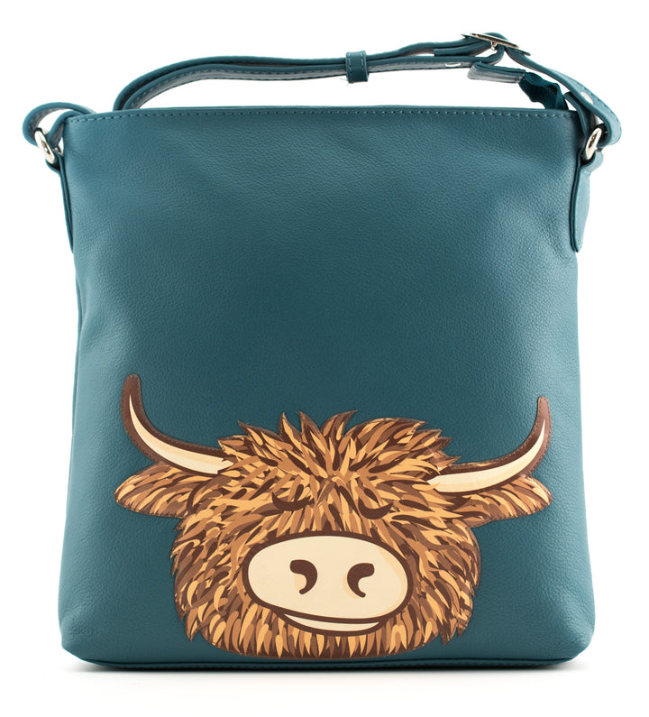 Mala Bella head crossbody bag teal