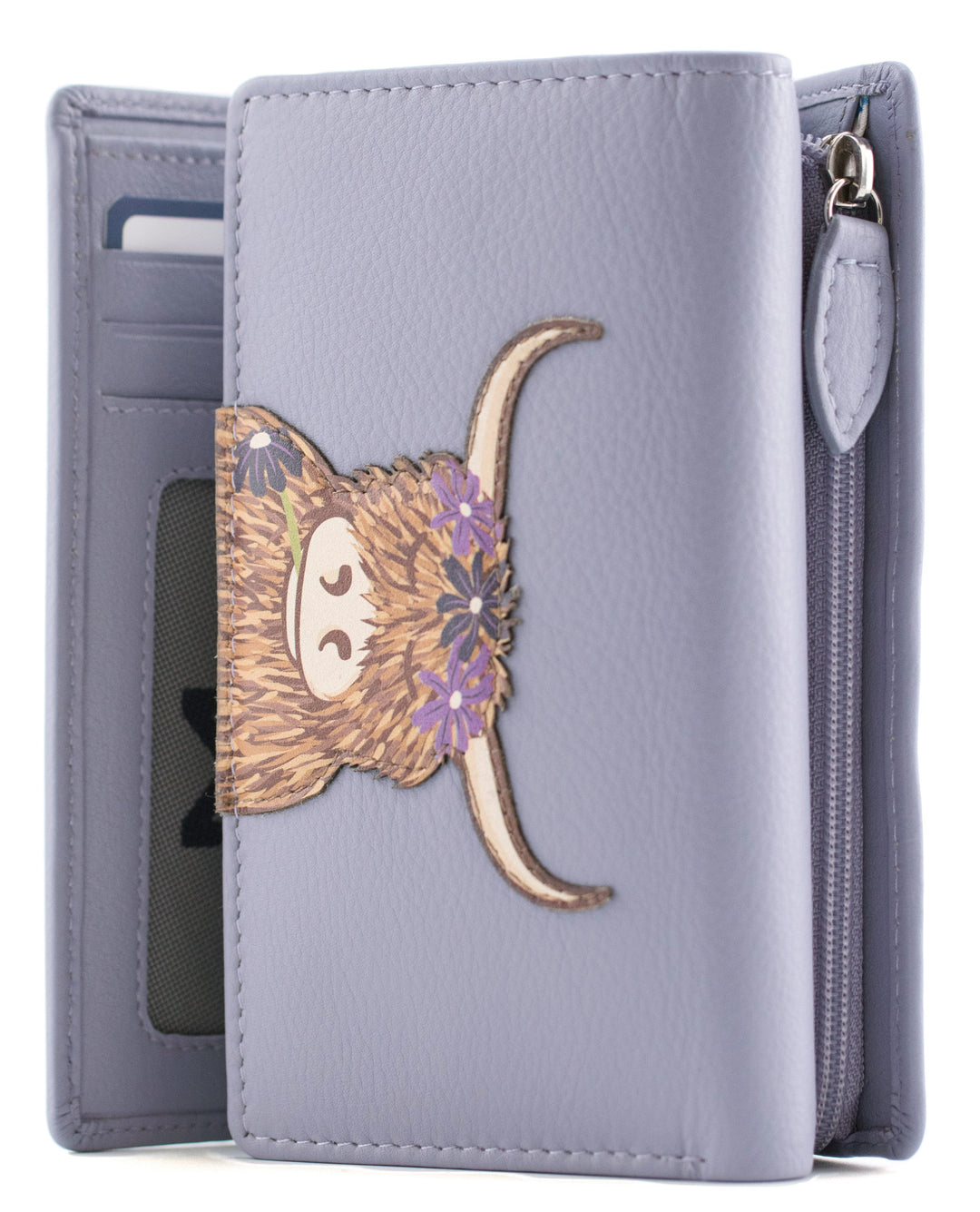 Mala Bella lavender tri fold purse