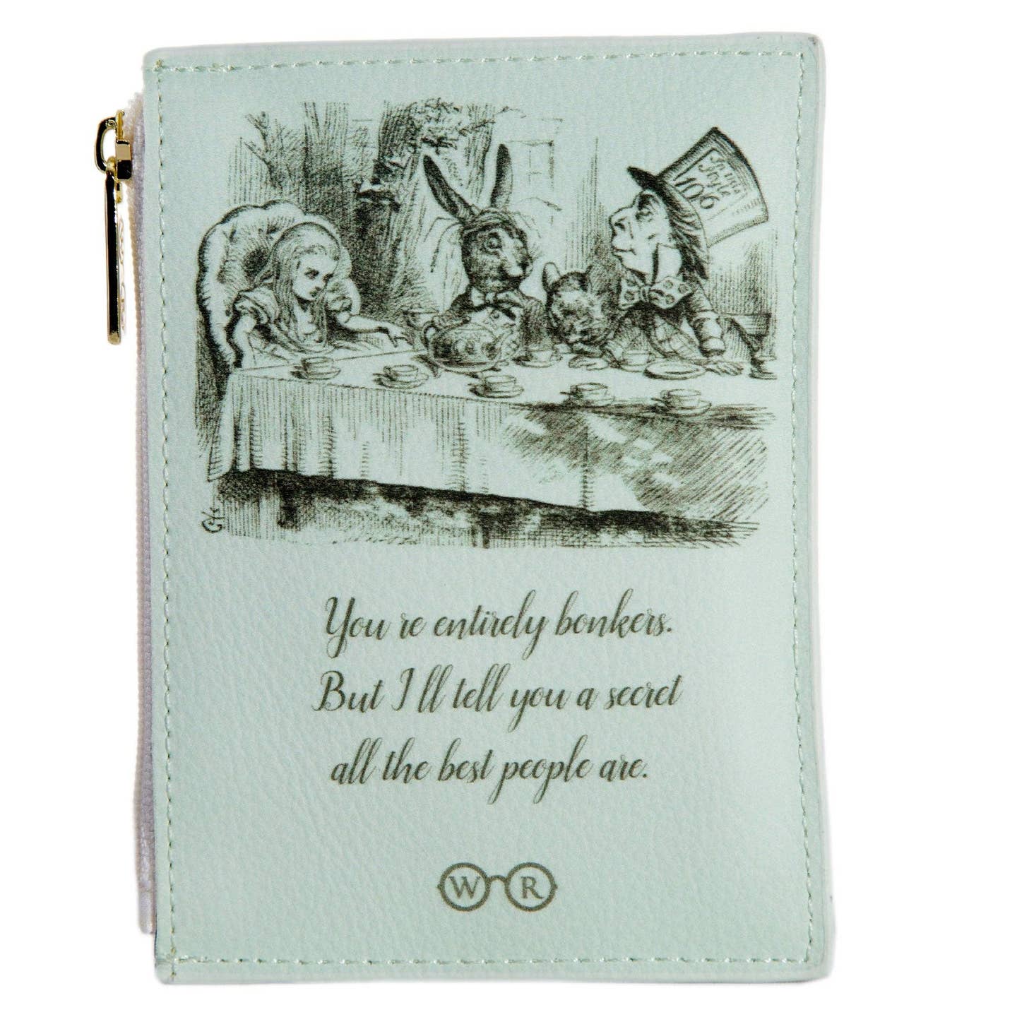 Well Read Company alice in Wonderland zip top purse