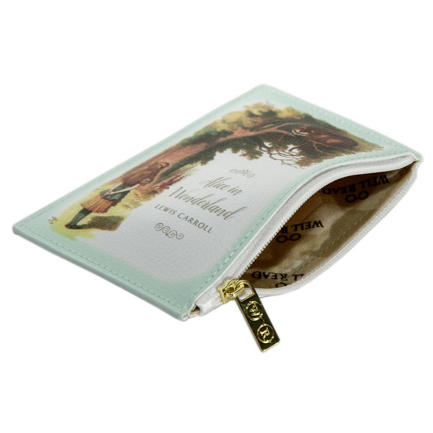 Well Read Company alice in Wonderland zip top purse