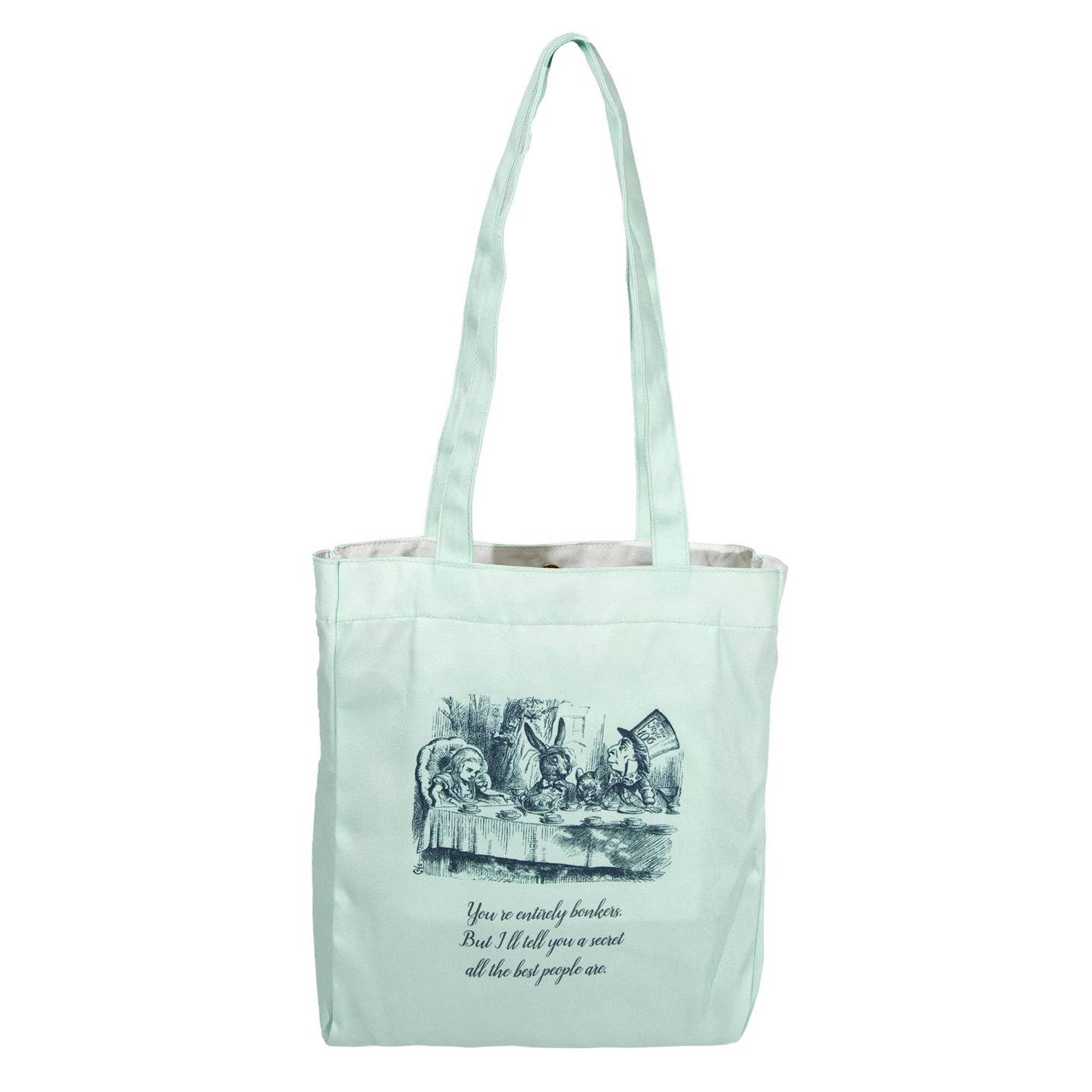 Well Read Company alice in Wonderland green tote