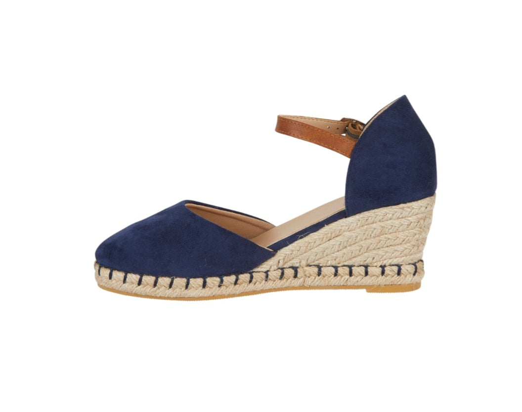 Shoes by Emma Wedges taffeta espadrille navy £28.50 free uk postage uk4,5,6