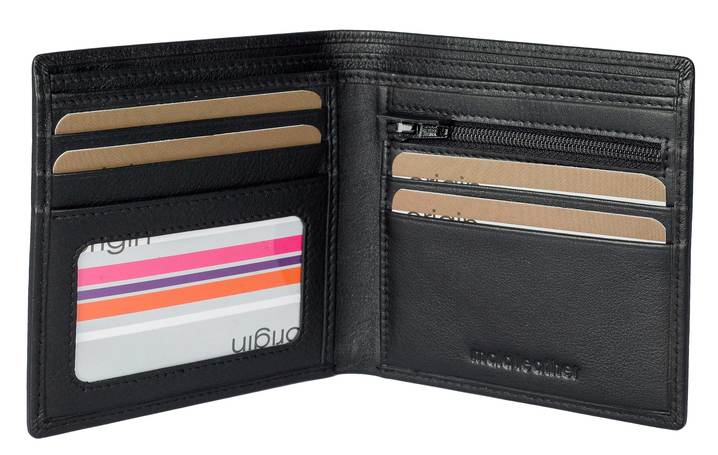 Mala Origin Slim Wallet with Zipped Coin Pocket - RFID black