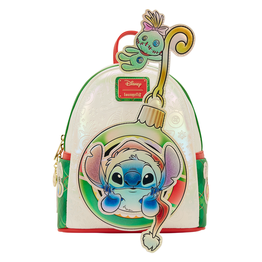 Loungefly 2025 Stitch & Scrump Iridescent Holiday Ornament Mini Backpack £80