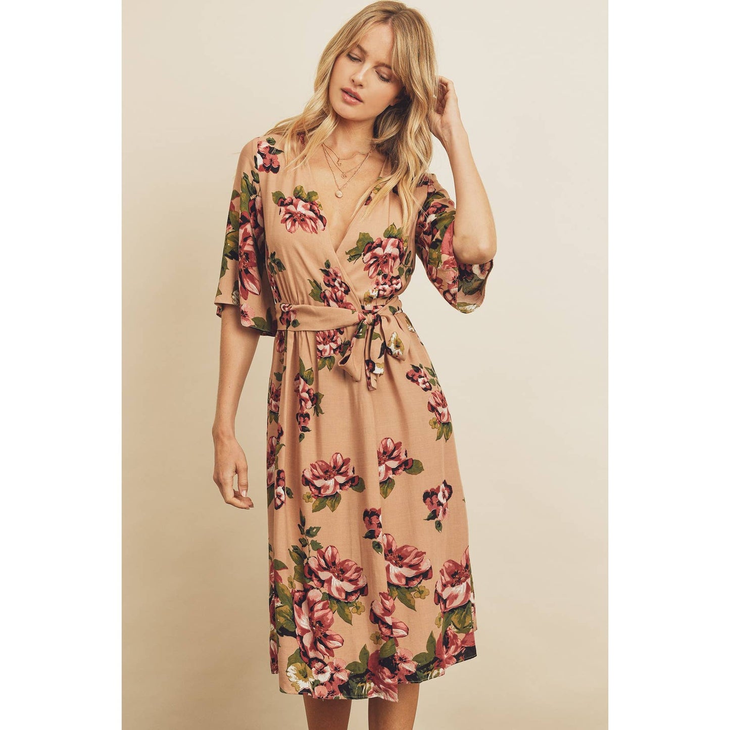 floral wrap midi dress new collection sale £15