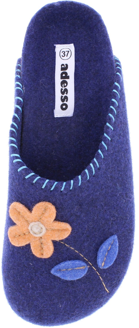 Adesso Maeve navy flower slippers free postage £24.95