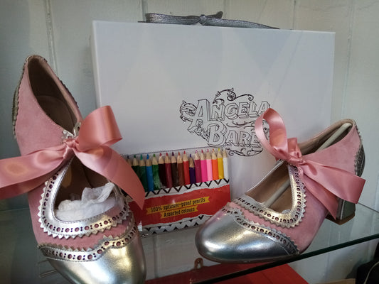 angela bare ladies shoe bespoke design Counserletta Pink £120 uk 6,8,9