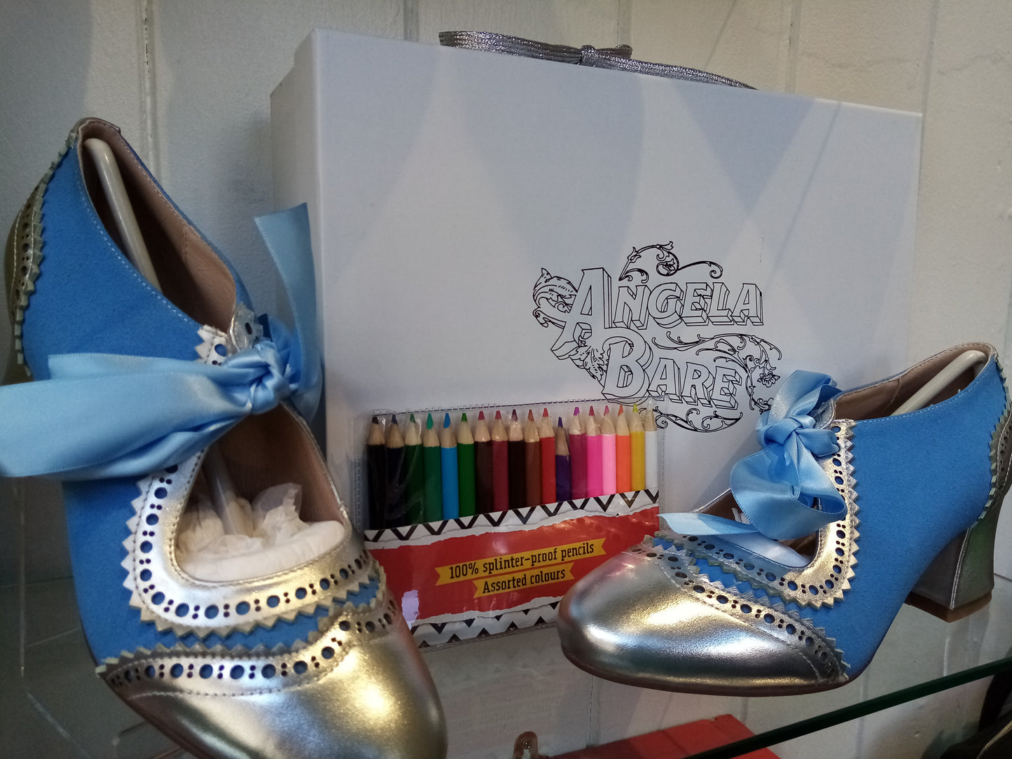 angela bare ladies vegan bespoke design Counserletta blue £79.99 postage uk 8,9 size up now £44 seconds