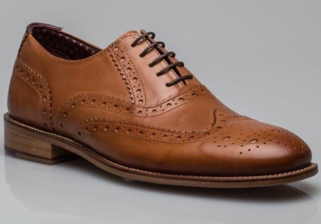 London gents Brogues Gatsby Tan Leather Shoe size 12 faded and no box £45