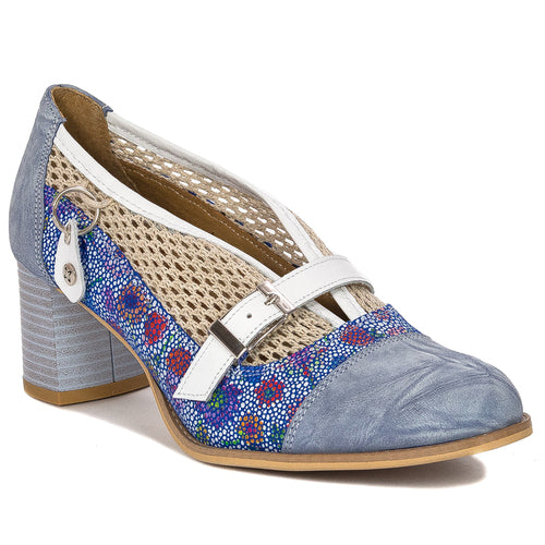 Maciejka blue mid heel now £69.99 now £39.99 sale size uk 6.5