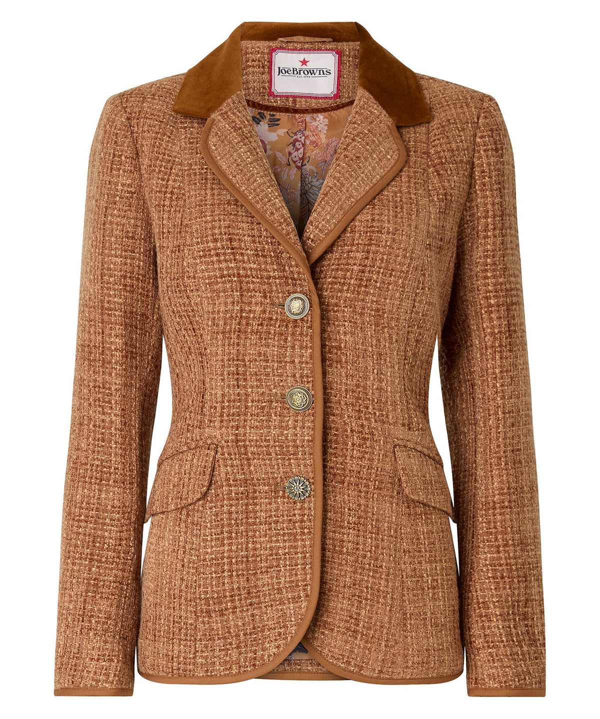 Joe's brown Favourite Forever Jacket: Gold / Shell: 100% Polyester, Trim: 98% Cotton 2% Elastane, Lining: 100% Polyester / 16