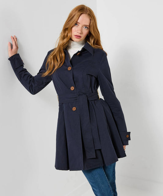 Joe browns Annabelle Belted Coat: Navy / 100% Cotton / 16