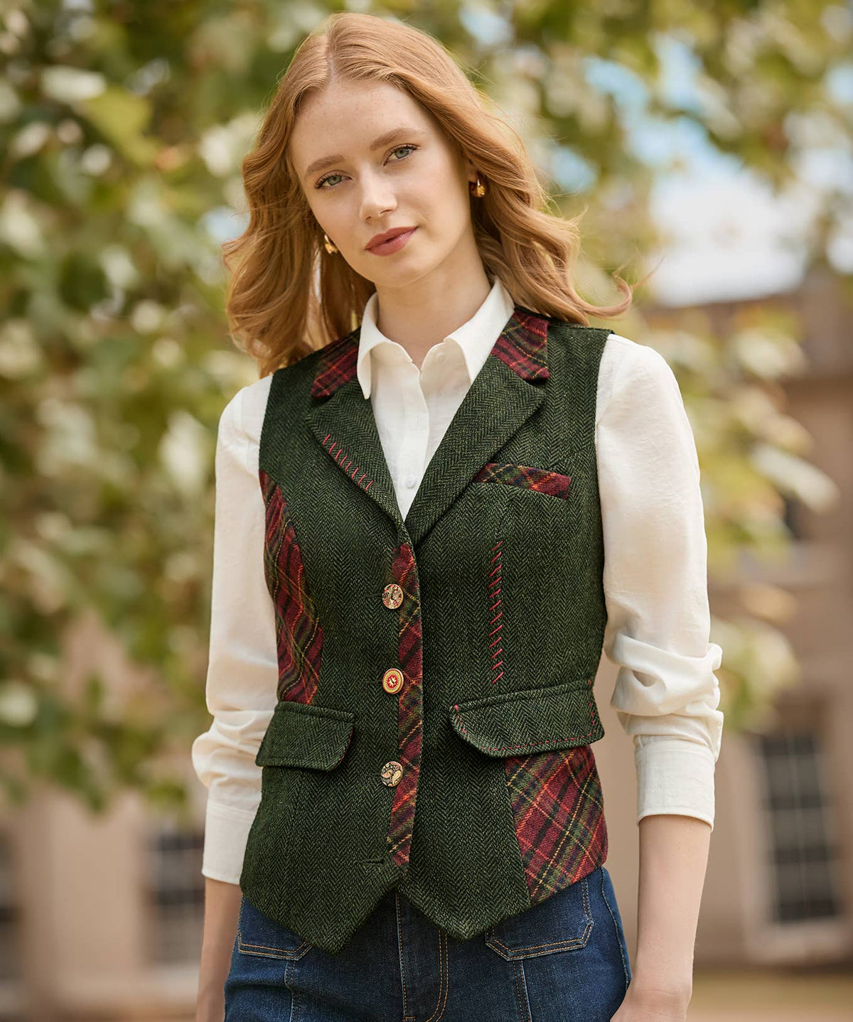 Joe browns Ruby Mix And Match Waistcoat: Green / 44% polyester,28% Wool, 20% Acrylic, 8% Viscose / 16