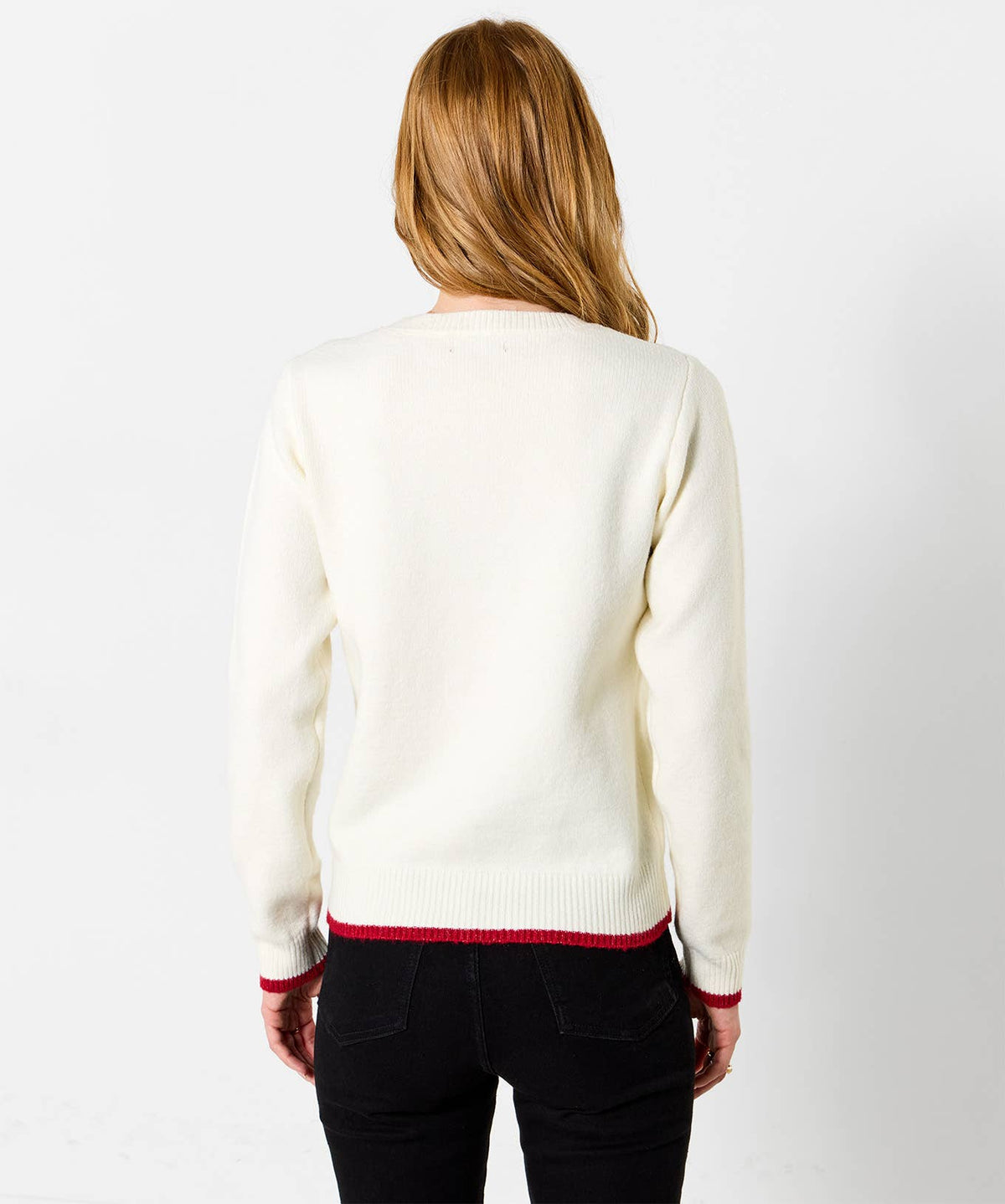 Darcie Dachshund Embroidered Jumper: Cream / 30% Polyester, 26% Arylic, 6% Wool,3% Elastane / 16