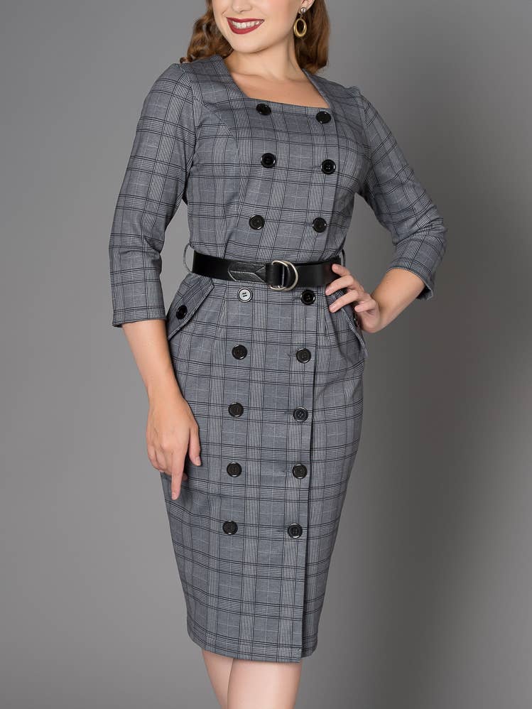 Timeless london Jasmine check pencil dress