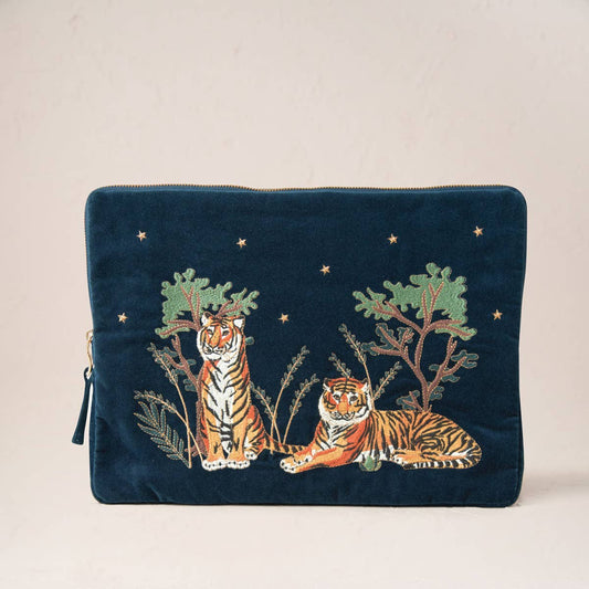 Elizabeth scarlett tiger conservation ink blue laptop bag