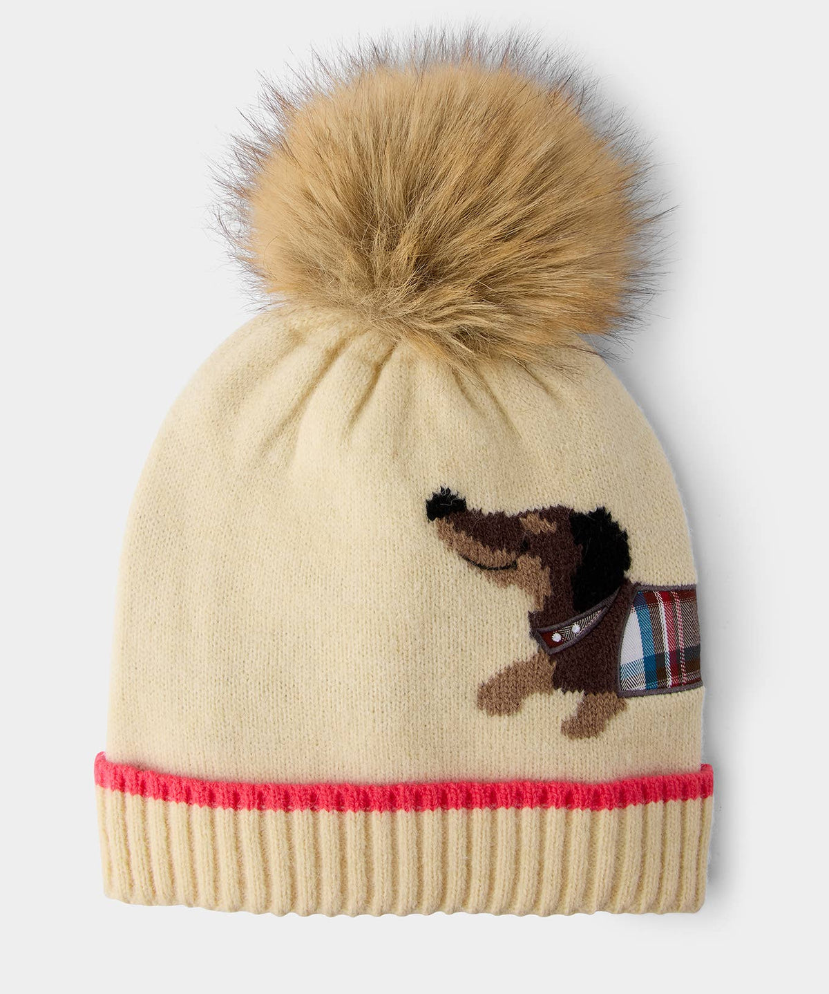 Joe browns Checked Out Sausage Hat: Cream / 43% Acrylic, 31% Polyester, 26% Nylon / One Size