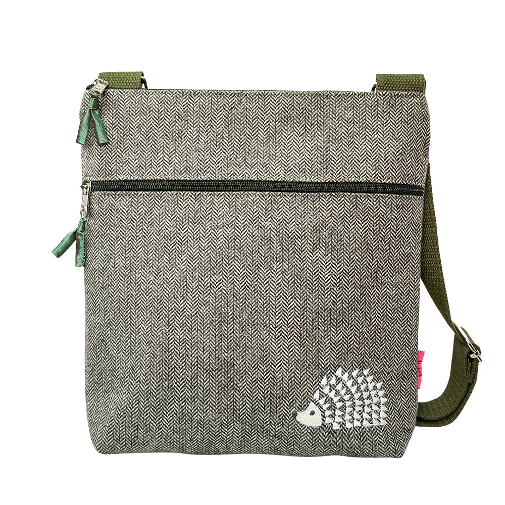 Lua hedgehog herringbone messenger bag