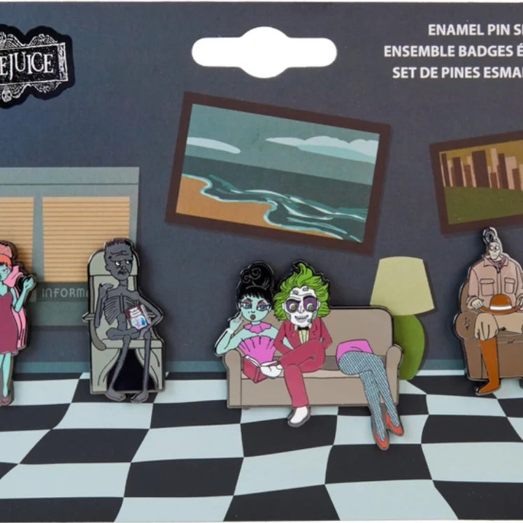 Loungefly 2024 beetlejuice waiting room 4 piece pins in stock