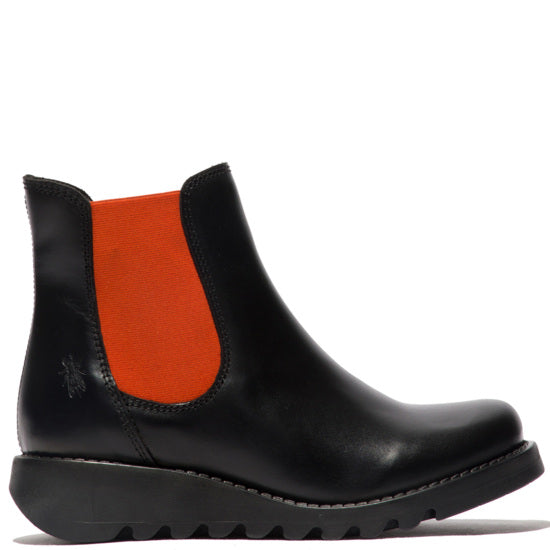 fly london  rug salv black/orange new winter collection 2023 leather boots £120 uk4, 6,8
