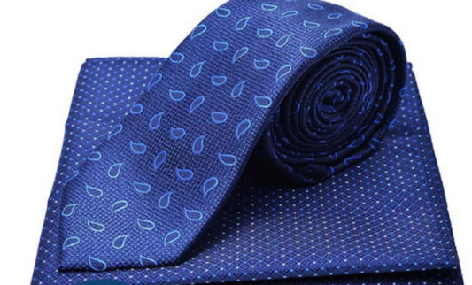 Lambretta gents discounted micro paisley tie and spotted pocket square £15.95