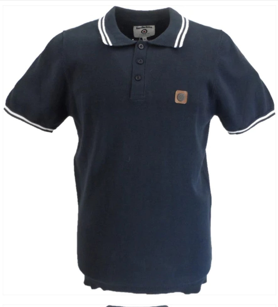 Lambretta navy knitted top polo