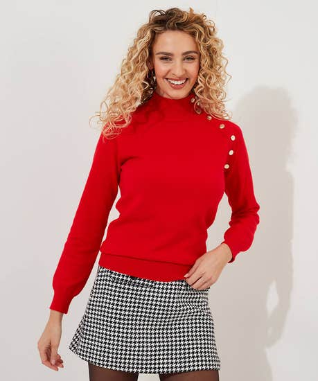 Joe browns poppy high neck jumper red new collection 2024 we're £40 now £28 plus postage