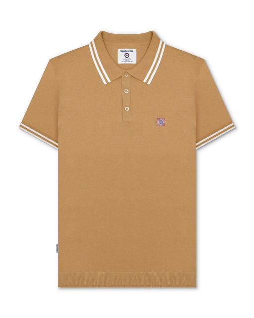 Lambretta gents discounted knitted tipped polo sand £29.99 free uk postage