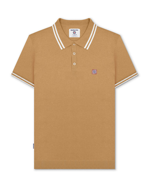 Lambretta gents discounted knitted tipped polo sand £29.99 now £15 sale