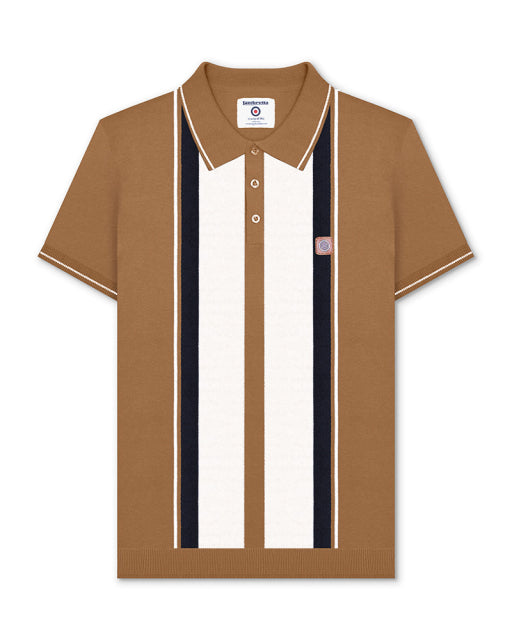 Lambretta stripped knit polo gents discounted £29.99