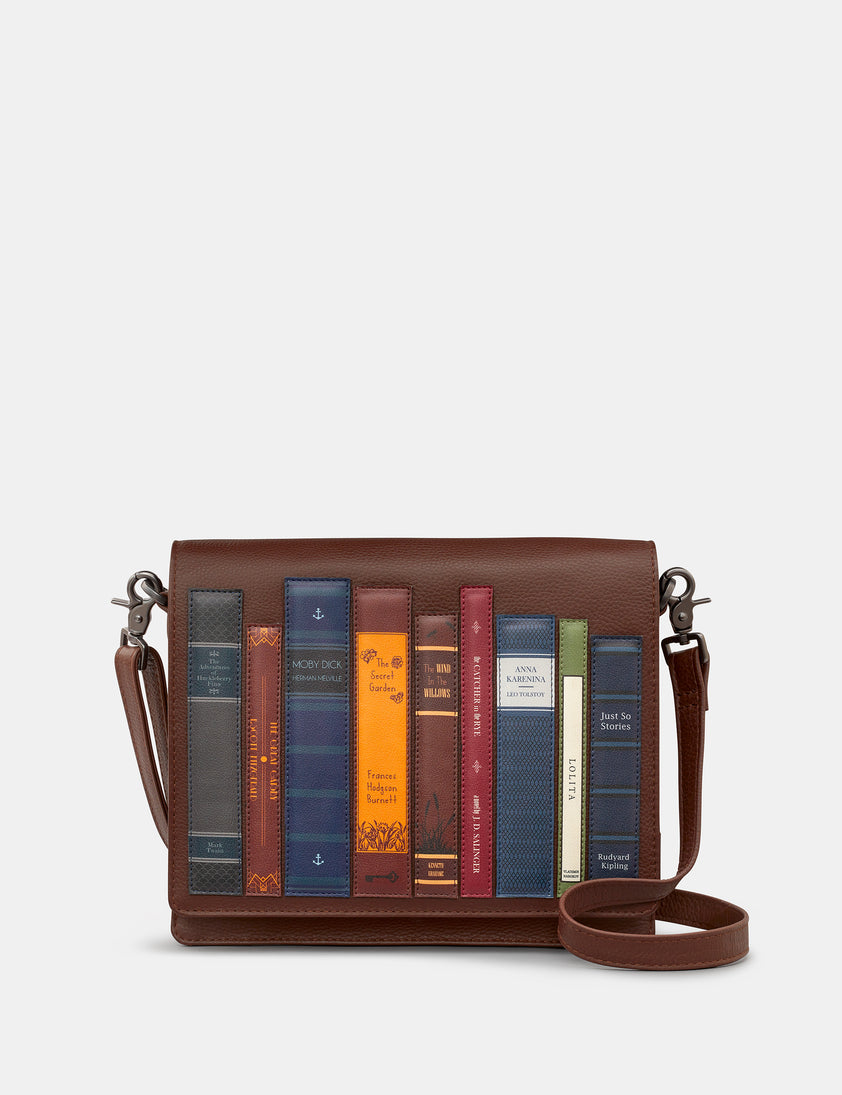 Yoshi classic bookworm brown  triple gusset crossbody