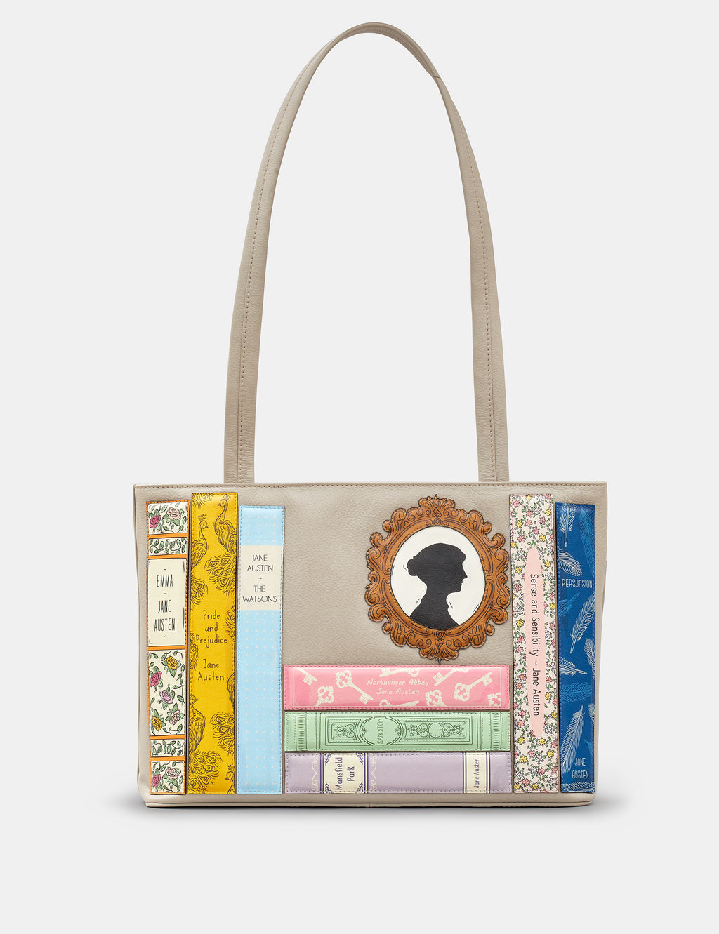yoshi bookworm Jane Austen shoulder bag leather Warm grey new colour £89.50 back in stock