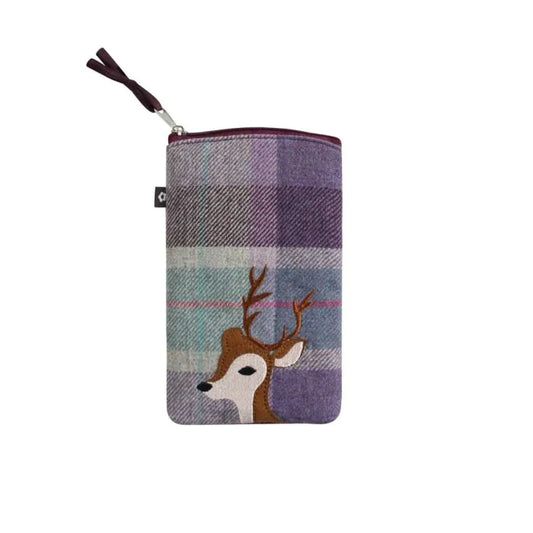 Earth squared tweed glasses case deer