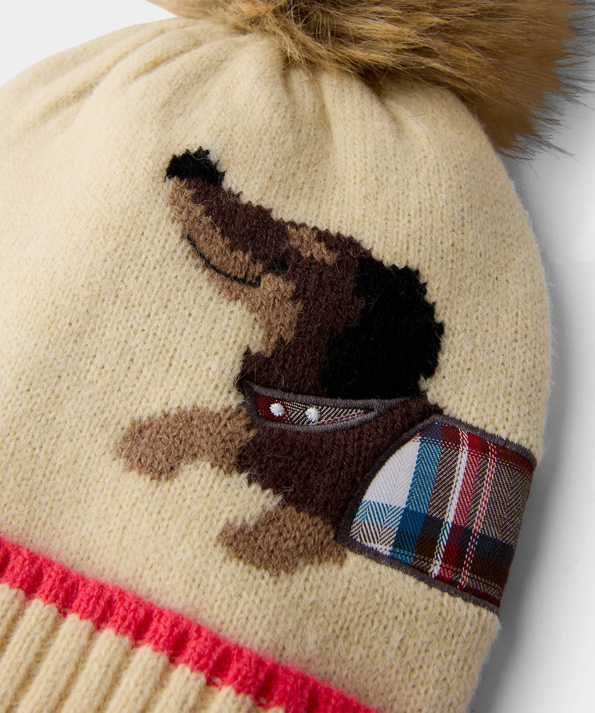 Joe browns Checked Out Sausage Hat: Cream / 43% Acrylic, 31% Polyester, 26% Nylon / One Size