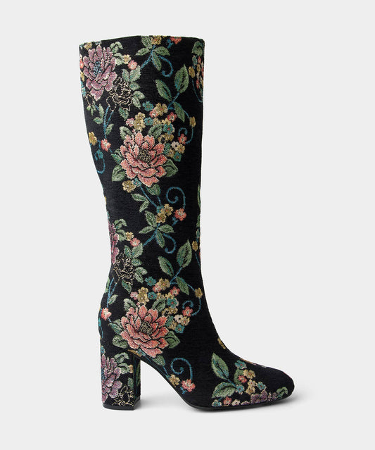 Joe browns Dare To Be Different Printed Long Boots: Black / Upper: Textile, Lining & Sock:  Textile/Other, Outsole: Other, Sock: / uk7