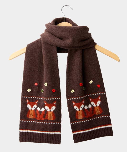 Joe browns Cosy As A Fox Knitted Scarf: Brown / 72% Polyester, 23% Nylon, 3% Wool, 
1% Acrylic, 1% Elastane / One Size