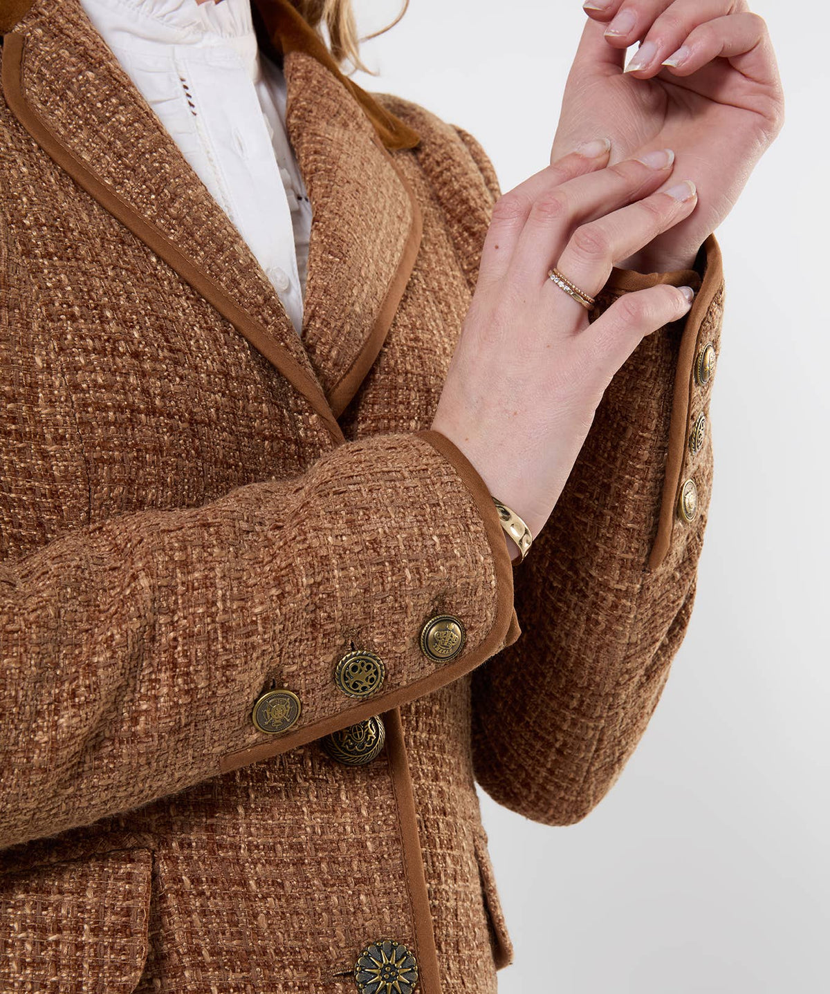 Joe's brown Favourite Forever Jacket: Gold / Shell: 100% Polyester, Trim: 98% Cotton 2% Elastane, Lining: 100% Polyester / 16