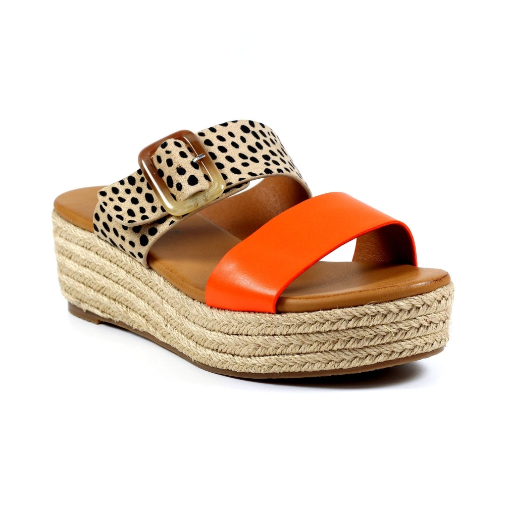 Lunar sandal Fogo wedge orange £32.98 free uk postage