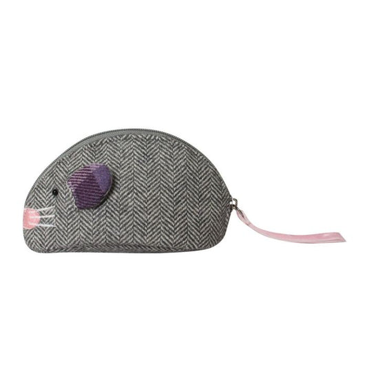 Earth squared grey herringbone mouse purses